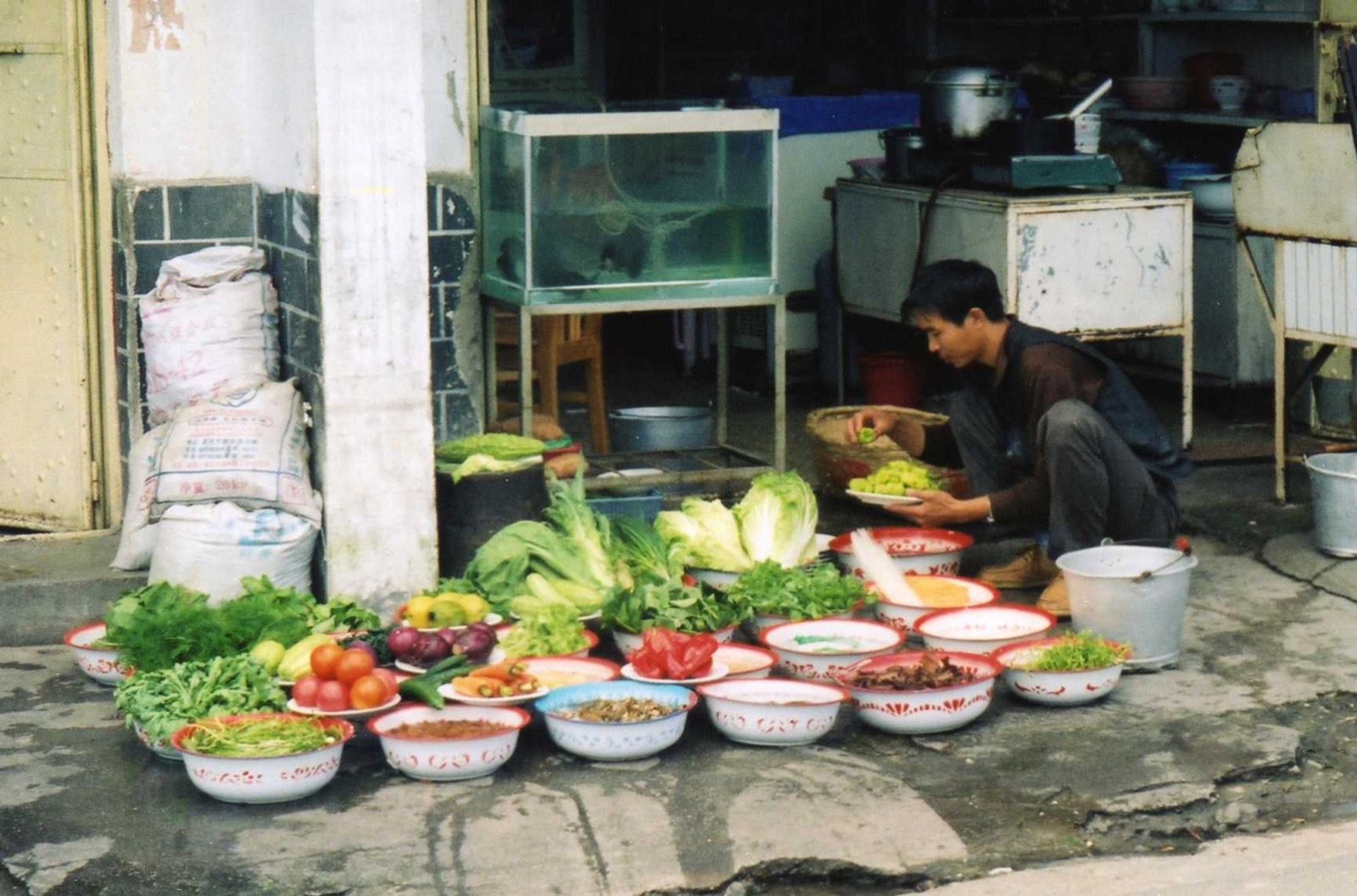 Vegetable market in China